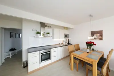 Küche/Küchenzeile in der Unterkunft Ferienwohnung De Üützepogg