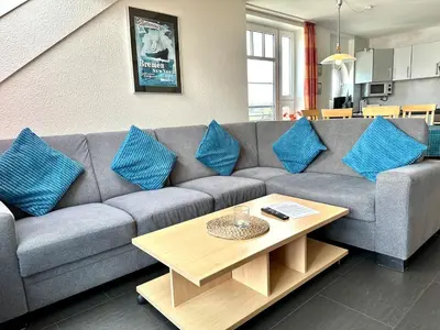 Ein Sitzbereich in der Unterkunft Ferienwohnung Suite de Svaan