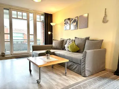 Ein Sitzbereich in der Unterkunft Ferienwohnung De Fieffööt