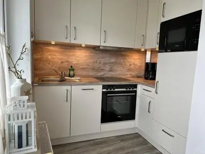 Küche/Küchenzeile in der Unterkunft Ferienwohnung De Dwarslöper