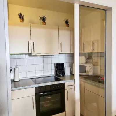 Küche/Küchenzeile in der Unterkunft Ferienwohnung De Floot