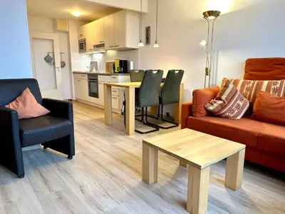 Küche/Küchenzeile in der Unterkunft Ferienwohnung De Lachmööv