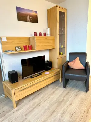 TV/Unterhaltungsangebot in der Unterkunft Ferienwohnung De Lachmööv