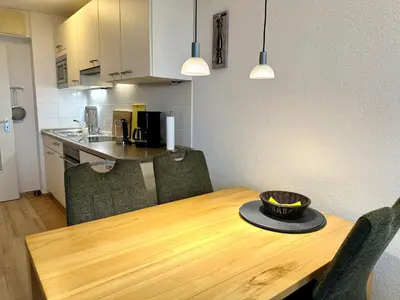 Küche/Küchenzeile in der Unterkunft Ferienwohnung De Lachmööv