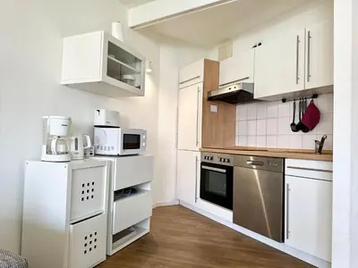 Küche/Küchenzeile in der Unterkunft Ferienwohnung De Krabb