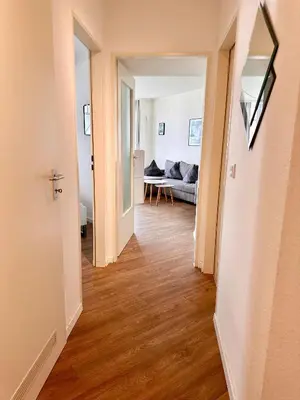 Ein Sitzbereich in der Unterkunft Ferienwohnung De Krabb
