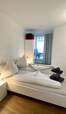 Ein Bett oder Betten in einem Zimmer der Unterkunft Ferienwohnung De Krabb