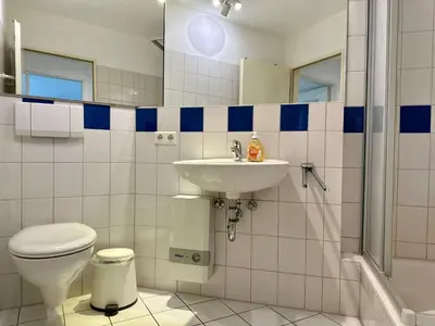 Ein Badezimmer in der Unterkunft Ferienwohnung De Krabb