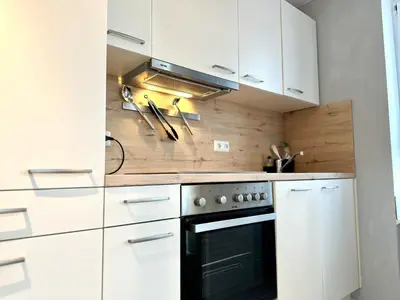 Küche/Küchenzeile in der Unterkunft Ferienwohnung de Drift