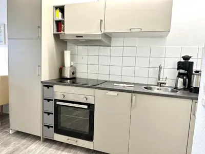 Küche/Küchenzeile in der Unterkunft Ferienwohnung De Priel