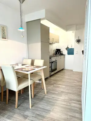 Küche/Küchenzeile in der Unterkunft Ferienwohnung De Priel