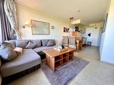 Ein Sitzbereich in der Unterkunft Ferienwohnung De Keef