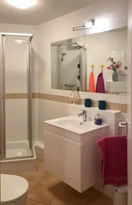 Ein Badezimmer in der Unterkunft Ferienwohnung De Robb