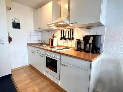 Küche/Küchenzeile in der Unterkunft Ferienwohnung De Düker
