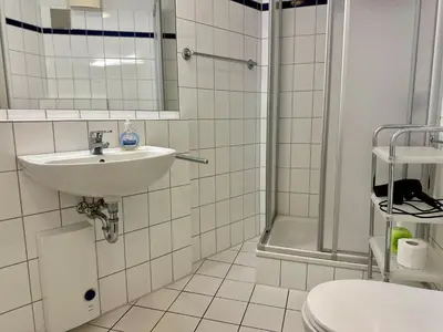 Ein Badezimmer in der Unterkunft Ferienwohnung De Düker