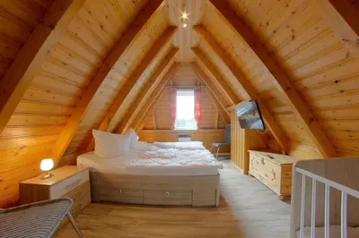 Ein Bett oder Betten in einem Zimmer der Unterkunft SV2 Vogelsand 5