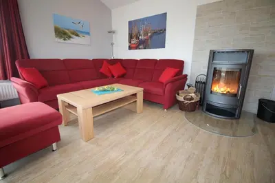 Ein Sitzbereich in der Unterkunft Strandnixe Mellumplate 7