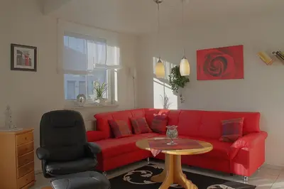 Ein Sitzbereich in der Unterkunft LT 33a Bungalow Max