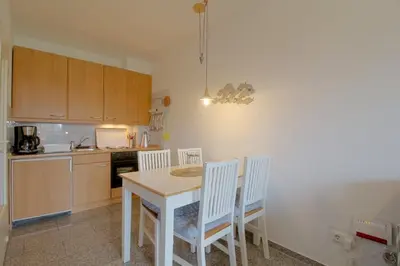 Küche/Küchenzeile in der Unterkunft Haus Borkum WE 19