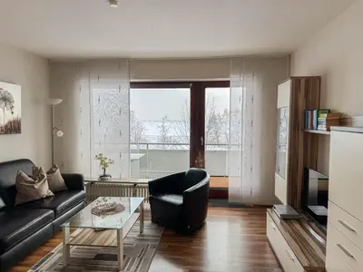 Ein Sitzbereich in der Unterkunft Haus Nordseeblick Wohnung 29