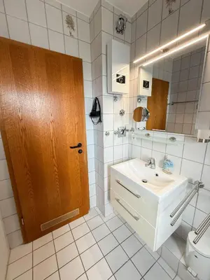 Ein Badezimmer in der Unterkunft Haus Nordseeblick Wohnung 50 Julia
