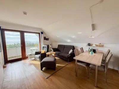 Ein Sitzbereich in der Unterkunft Haus Nordseeblick Wohnung 50 Julia