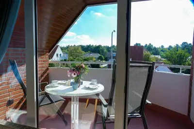 Ein Balkon oder eine Terrasse in der Unterkunft Land & Meer Wohnung 22