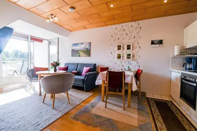 Küche/Küchenzeile in der Unterkunft Land & Meer Wohnung 22