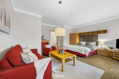 Ein Bett oder Betten in einem Zimmer der Unterkunft Ferienwohnung Amrum Büsum