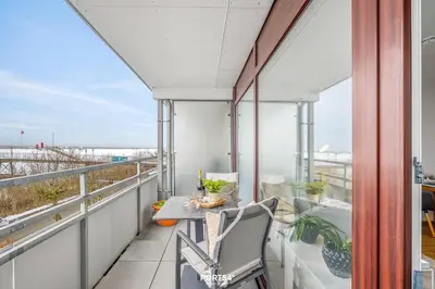 Ein Balkon oder eine Terrasse in der Unterkunft Ferienwohnung Seeblick 203 Büsum