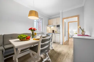 Küche/Küchenzeile in der Unterkunft Ferienwohnung Hummer Büsum