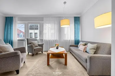 Ein Sitzbereich in der Unterkunft Ferienwohnung Sylt Büsum