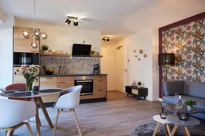 Küche/Küchenzeile in der Unterkunft Kattegat Apartment 02