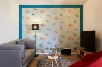 Ein Sitzbereich in der Unterkunft Kattegat Apartment 07