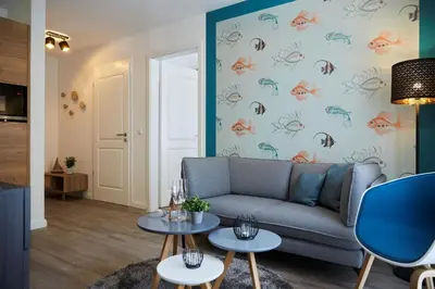 Ein Sitzbereich in der Unterkunft Kattegat Apartment 09