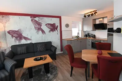 Küche/Küchenzeile in der Unterkunft Bernstein Mare-Supreme Wohnung 1