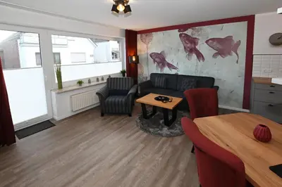 Ein Sitzbereich in der Unterkunft Bernstein Mare-Supreme Wohnung 1