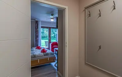 Ein Bett oder Betten in einem Zimmer der Unterkunft Kleine Nordseeoase am Deich