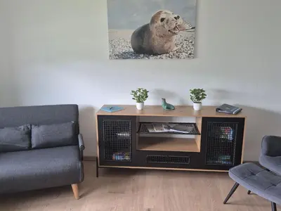 Ein Sitzbereich in der Unterkunft Apartment Fewo Kleine Robbe by Interhome