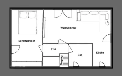 Grundriss der Unterkunft Die kleine Cuxperle FeWo 2