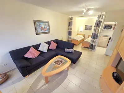 Küche/Küchenzeile in der Unterkunft Strandhochhaus E3