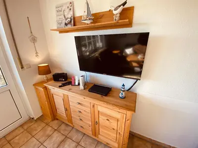 TV/Unterhaltungsangebot in der Unterkunft Ferienhaus Seedeich Fynn - Friedrichskoog Nordsee