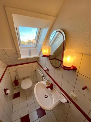 Ein Badezimmer in der Unterkunft Ferienhaus Seedeich Lea - Friedrichskoog Nordsee