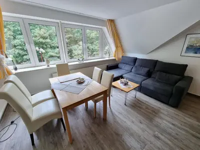 Ein Sitzbereich in der Unterkunft Wohnung 2 im Haus Itjen