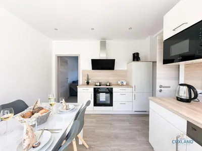Küche/Küchenzeile in der Unterkunft Ferienwohnung am Kurpark