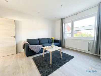 Ein Sitzbereich in der Unterkunft Ferienwohnung am Kurpark
