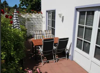 Ein Balkon oder eine Terrasse in der Unterkunft ToNi`s Strandbude