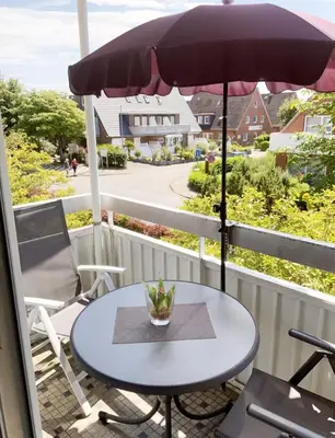 Ein Balkon oder eine Terrasse in der Unterkunft Ferienwohnung Nordwind Büsum