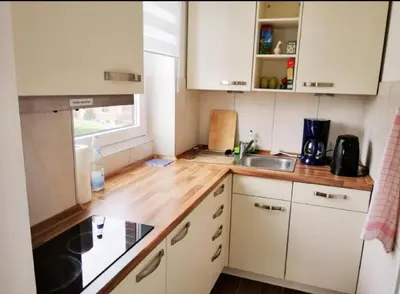 Küche/Küchenzeile in der Unterkunft Ferienwohnung Nordwind Büsum