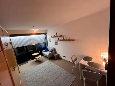 Ein Sitzbereich in der Unterkunft Jan am Strand Döse 321